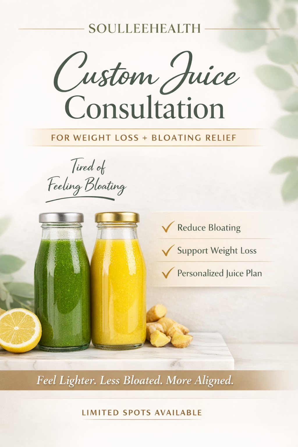Custom Juice Consultation for Weight Loss + Bloating Relief