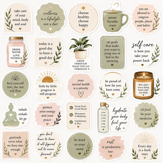 Wellness stickers|Self care & Affirmation Stickers